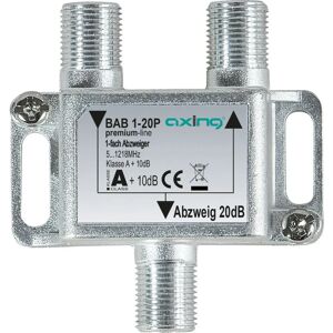 Axing BAB 1-20P - Kabelový rozdělovač 5-1218 MHz, Šedý, A, 20 dB Axing BAB 1-20P - Kabelový rozdělovač 5-1218 MHz, Šedý, A, 20 dB
