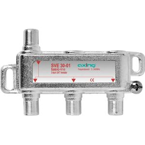 Axing SVE03001 Stříbrný 3-četný satelitní rozdělovač - Kabelový splitter/kombinátor Axing SVE03001 Stříbrný 3-četný satelitní rozdělovač - Kabelový splitter/kombinátor