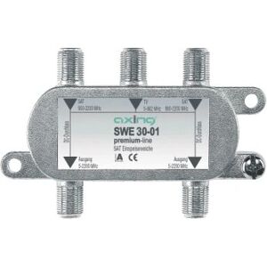 Axing SWE 30-01 Střídavý přepínač satelitu Stříbrný Axing SWE 30-01 Střídavý přepínač satelitu Stříbrný
