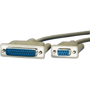 Roline 1.8m Serial Cable - Grey - DB9 F - DB25 M Roline 1.8m Serial Cable - Grey - DB9 F - DB25 M