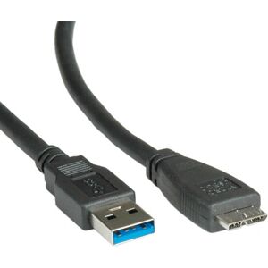 Roline USB Cable - USB 3.2 Gen 1, Micro-USB B, 0.8m, Black Roline USB Cable - USB 3.2 Gen 1, Micro-USB B, 0.8m, Black