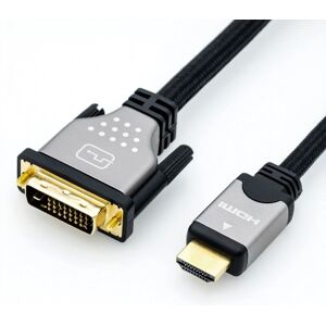 Roline DVI-D Dual Link HDMI Cable - 5m - Black, Silver Roline DVI-D Dual Link HDMI Cable - 5m - Black, Silver