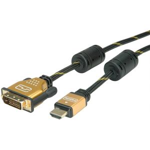 Roline 11.04.5894 Video Cable Adapter - 7.5m HDMI DVI Black, Gold Roline 11.04.5894 Video Cable Adapter - 7.5m HDMI DVI Black, Gold