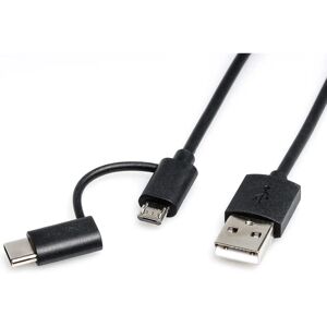 Roline USB Kabel Micro-USB B USB-C 1m Sort - USB Kabel Roline USB Kabel Micro-USB B USB-C 1m Sort - USB Kabel