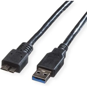 Roline USB 3.0 Cable - Micro USB B to USB-A, 3m, Black Roline USB 3.0 Cable - Micro USB B to USB-A, 3m, Black