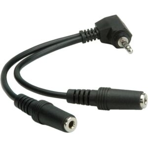 Roline Audio Cable - 3.5mm Stereo Male to 2x Female - Black Roline Audio Cable - 3.5mm Stereo Male to 2x Female - Black