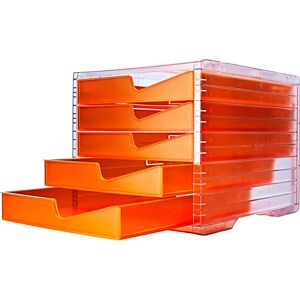 Boîte de rangement styro Naranja néon avec 5 tiroirs - C4 Boîte de rangement styro Naranja néon avec 5 tiroirs - C4