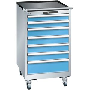 LISTA Stahl-Schubladenschrank - 7 Schubladen, Hellblau RAL 5012 - Aufbewahrungsschrank LISTA Stahl-Schubladenschrank - 7 Schubladen, Hellblau RAL 5012 - Aufbewahrungsschrank