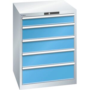 LISTA Stahlschrank - Hellgrau / Hellblau - 5 Schubladen LISTA Stahlschrank - Hellgrau / Hellblau - 5 Schubladen