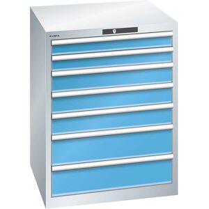 Armario con 7 cajones - Gris claro / Azul claro - Muebles de almacenamiento Armario con 7 cajones - Gris claro / Azul claro - Muebles de almacenamiento