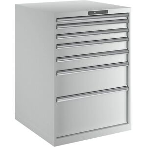 LISTA Hellgrauer Stahl-Schrank - 7 Schubladen - 717x725x1000mm LISTA Hellgrauer Stahl-Schrank - 7 Schubladen - 717x725x1000mm