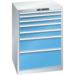 LISTA Dulap cu sertare - 7 sertare - Gri deschis / Albastru deschis LISTA Dulap cu sertare - 7 sertare - Gri deschis / Albastru deschis