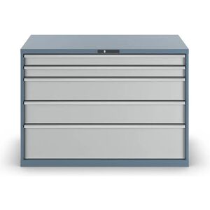 Archivo con 5 cajones LISTA gris metálico y gris claro Archivo con 5 cajones LISTA gris metálico y gris claro