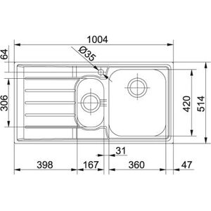 Franke NEX 251 Stainless Steel Kitchen Sink - Right Drainer Franke NEX 251 Stainless Steel Kitchen Sink - Right Drainer