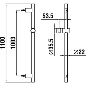 Bară de duș Laufen TwinGliss - Înălțime 1100mm - Bară de duș Bară de duș Laufen TwinGliss - Înălțime 1100mm - Bară de duș
