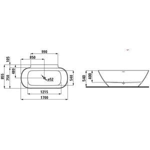 Laufen Modell LUA Wandbadewanne - Badewanne Laufen Modell LUA Wandbadewanne - Badewanne