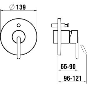 LAUFEN - Model H3210860040101 - Mixeur pentru cadă, crom, încastrat LAUFEN - Model H3210860040101 - Mixeur pentru cadă, crom, încastrat