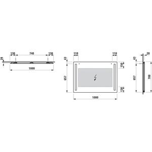 Oglindă Laufen Lani - Două Lumină - 1000x28x700mm Oglindă Laufen Lani - Două Lumină - 1000x28x700mm