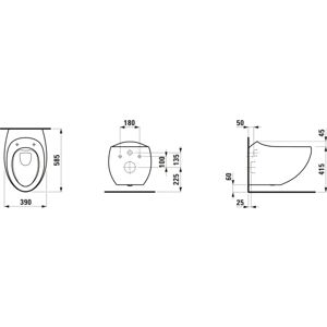 Toaletă suspendată Laufen Alessi - Ceramică, 585x390mm, Café mate, fără margine Toaletă suspendată Laufen Alessi - Ceramică, 585x390mm, Café mate, fără margine
