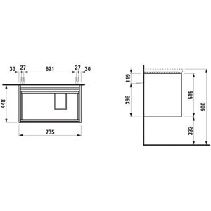 Laufen Lani base de lavabo con 2 cajones MDF/HPL - Mueble de lavabo Laufen Lani base de lavabo con 2 cajones MDF/HPL - Mueble de lavabo