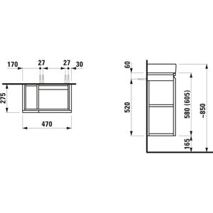 Dulap de baie montat pe perete Laufen Pro S - Raft lateral stâng - Ușă cu închidere lină - 480x275x580mm Dulap de baie montat pe perete Laufen Pro S - Raft lateral stâng - Ușă cu închidere lină - 480x275x580mm