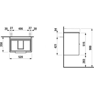 Dulap sub chiuvetă Snow de la Laufen - 2 sertare, MDF, Soft-Close Dulap sub chiuvetă Snow de la Laufen - 2 sertare, MDF, Soft-Close