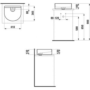 LAUFEN Sonar Waschtisch - 410x365mm, ohne Hahnloch, ohne Überlauf, Weiß LAUFEN Sonar Waschtisch - 410x365mm, ohne Hahnloch, ohne Überlauf, Weiß