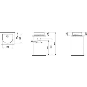 Laufen Sonar Lavabo de cerámica - 410x365mm - Sin agujero para grifo - Sin desbordamiento Laufen Sonar Lavabo de cerámica - 410x365mm - Sin agujero para grifo - Sin desbordamiento