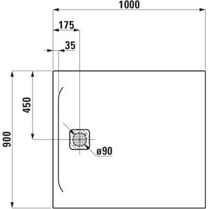 Bandeja de ducha rectangular Laufen Pro - Antideslizante Blanca Mate 90mm Bandeja de ducha rectangular Laufen Pro - Antideslizante Blanca Mate 90mm