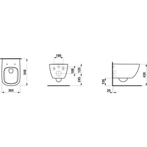 LAUFEN Palomba Wandhangend Rimloos Toilet - Badkamer LAUFEN Palomba Wandhangend Rimloos Toilet - Badkamer
