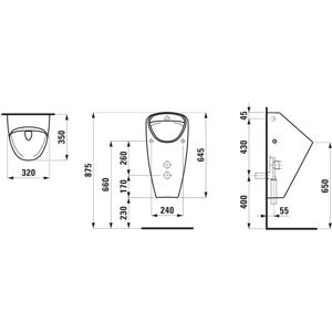 Urinal Caprino Plus de LAUFEN - cerámica, 320x350x645 mm, Blanco Urinal Caprino Plus de LAUFEN - cerámica, 320x350x645 mm, Blanco