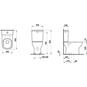 Laufen Lua Toilet - Verticale Uitlaat - Wit - Toilet Type Laufen Lua Toilet - Verticale Uitlaat - Wit - Toilet Type