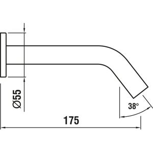 Laufen Kartell Montado en la pared 175mm Acero inoxidable llenador de bañera Laufen Kartell Montado en la pared 175mm Acero inoxidable llenador de bañera