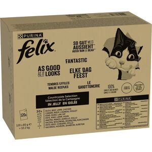 Felix - Pack Multiple Saveurs de Viande et Poisson Juteux - Nourriture pour chats Felix - Pack Multiple Saveurs de Viande et Poisson Juteux - Nourriture pour chats