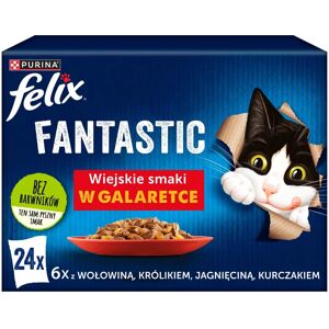 Nestlé Felix Fantastic Katzenfutter - Huhn, Rind, Kaninchen, Lamm - 24x85g Nestlé Felix Fantastic Katzenfutter - Huhn, Rind, Kaninchen, Lamm - 24x85g