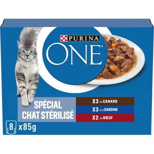 Nourriture humide Purina ONE pour chats stérilisés - Riche en protéines, digestion, santé urinaire - Publicité Nourriture humide Purina ONE pour chats stérilisés - Riche en protéines, digestion, santé urinaire - Publicité