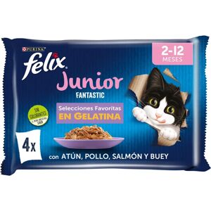 Nourriture Humide Felix Junior - Bœuf, Poulet, Saumon, Thon - 48x85g - Publicité Nourriture Humide Felix Junior - Bœuf, Poulet, Saumon, Thon - 48x85g - Publicité