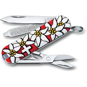 Victorinox Classic Edelweiss Swiss Army Knife - Red - 58mm, 7 Functions Victorinox Classic Edelweiss Swiss Army Knife - Red - 58mm, 7 Functions