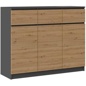TOPESHOP Parme - Modern 3-Drawer 3-Door Cabinet - 97x120x40cm TOPESHOP Parme - Modern 3-Drawer 3-Door Cabinet - 97x120x40cm