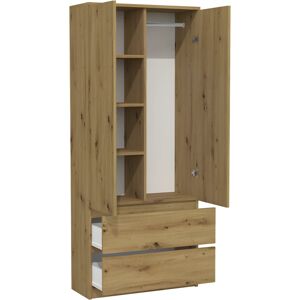 HUCOCO TORINO Armadio in stile moderno - 2 ante + cassetti - Bedroom Storage HUCOCO TORINO Armadio in stile moderno - 2 ante + cassetti - Bedroom Storage
