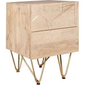 Mango Gold Light Gold 2 Drawer Side Table - Side Table Mango Gold Light Gold 2 Drawer Side Table - Side Table
