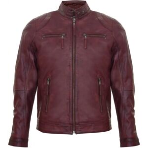 Infinity Leather Mens Burgundy Leather Moto Biker Jacket - Burgundy - 2XL - Leather Jacket Infinity Leather Mens Burgundy Leather Moto Biker Jacket - Burgundy - 2XL - Leather Jacket