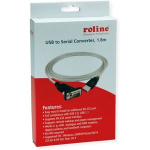 Roline Serial Cable Converter - 1.8m Grey USB to RS232 Roline Serial Cable Converter - 1.8m Grey USB to RS232