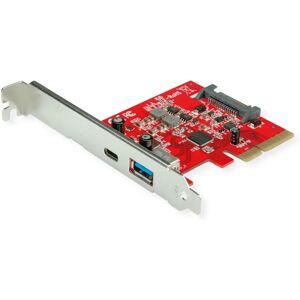 Roline USB PCIe Karte - USB-A & C, PCIe 4.0, Intern, Rot & Silber Roline USB PCIe Karte - USB-A & C, PCIe 4.0, Intern, Rot & Silber