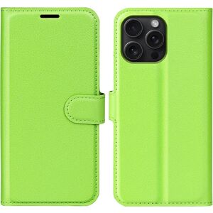 Cover-Discount iPhone 16 Pro Max - Étui cuir synthétique vert - Publicité Cover-Discount iPhone 16 Pro Max - Étui cuir synthétique vert - Publicité