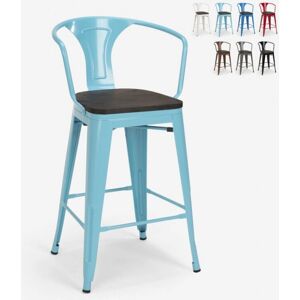 AHD AMAZING HOME DESIGN Taburete industrial de acero y madera - 6.5 AHD AMAZING HOME DESIGN Taburete industrial de acero y madera - 6.5