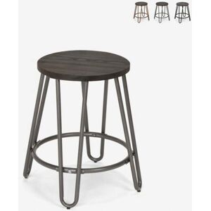 Ahd Amazing Home Design - Taburete de madera y metal de estilo industrial - Gris Oscuro Ahd Amazing Home Design - Taburete de madera y metal de estilo industrial - Gris Oscuro
