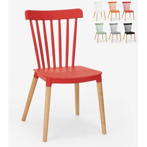 AHD AMAZING HOME DESIGN - Silla moderna Lys para restaurante - Rojo AHD AMAZING HOME DESIGN - Silla moderna Lys para restaurante - Rojo