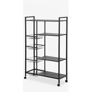 Carrito de cocina Faris XL con cestas - Mueble de almacenamiento Carrito de cocina Faris XL con cestas - Mueble de almacenamiento