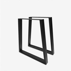 Ahd Amazing Home Design - Juego de 2 patas de mesa de metal negro en forma de trapecio - Tipo de mesa Ahd Amazing Home Design - Juego de 2 patas de mesa de metal negro en forma de trapecio - Tipo de mesa